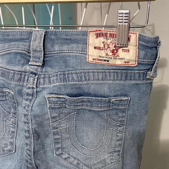 True Religion Women's Blue Jeans with Lace-Up Detail - Picture 5 of 6
